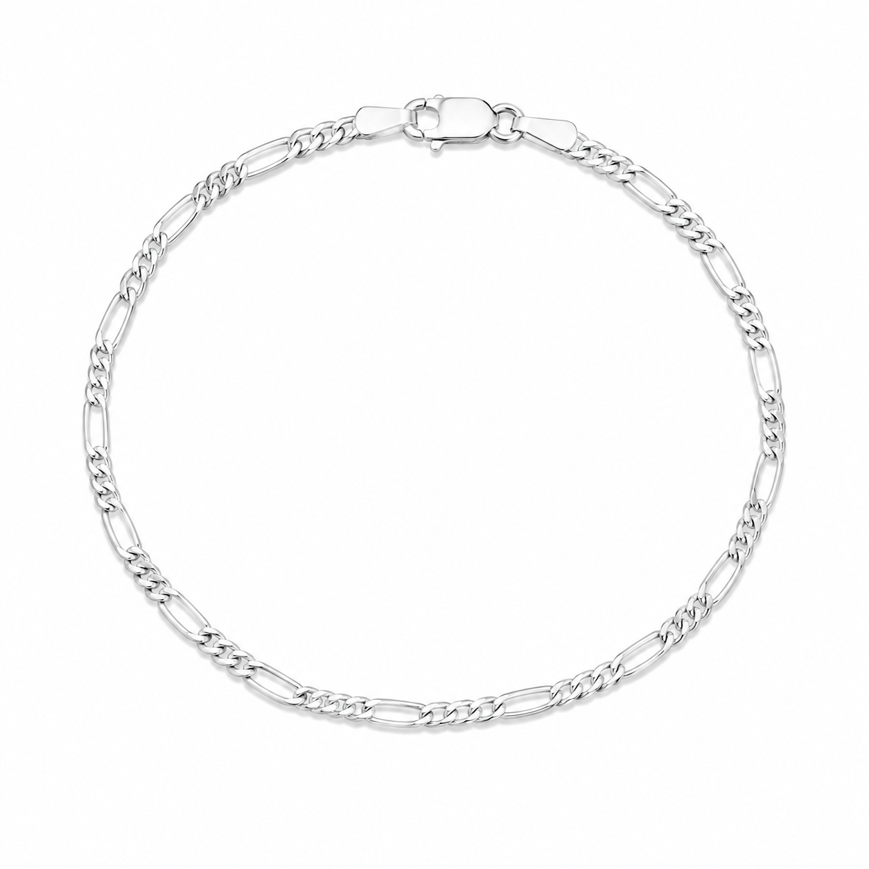 Pulseira Alternada 3 x 1 em Prata 925 21 cm