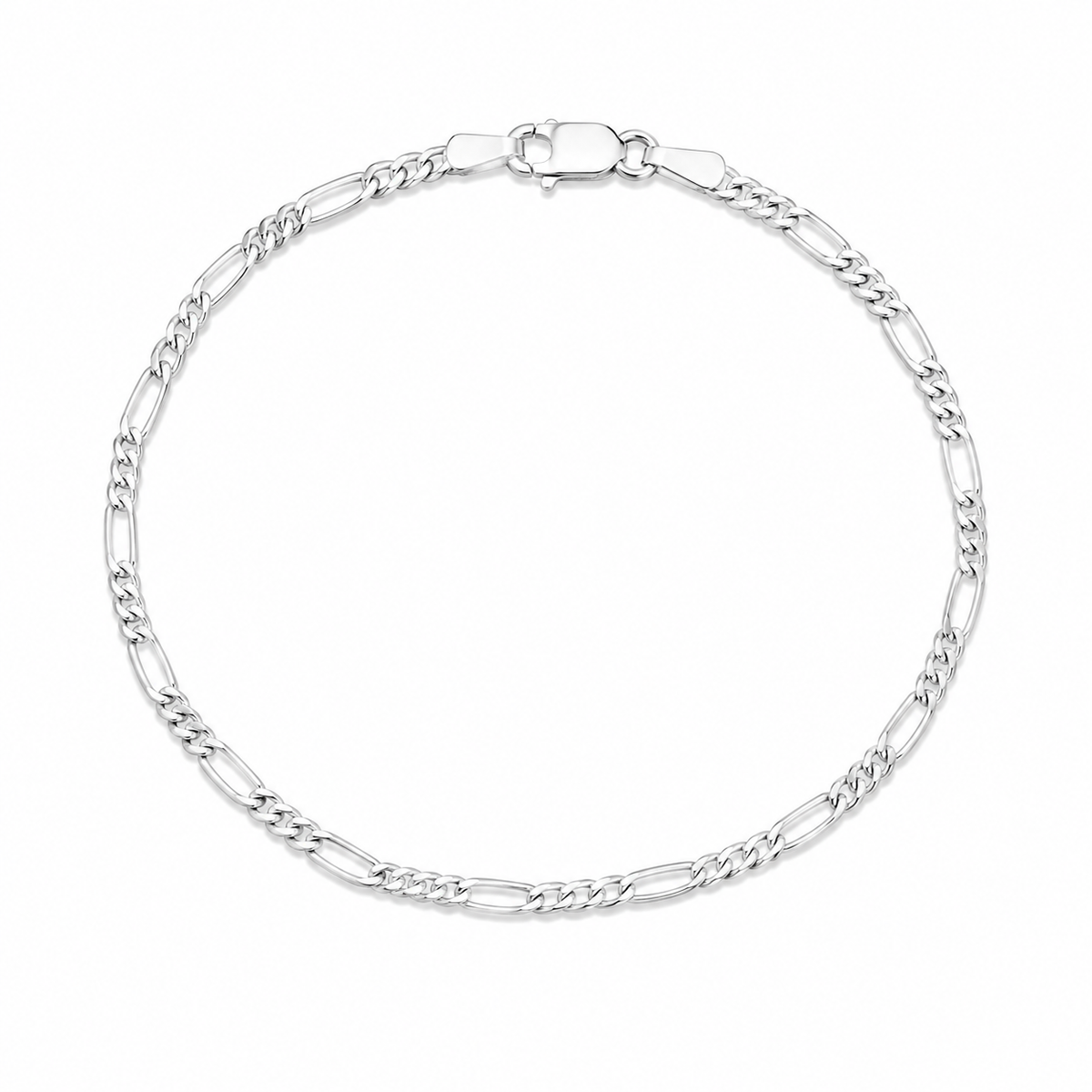 Pulseira Alternada 3 x 1 em Prata 925 21 cm