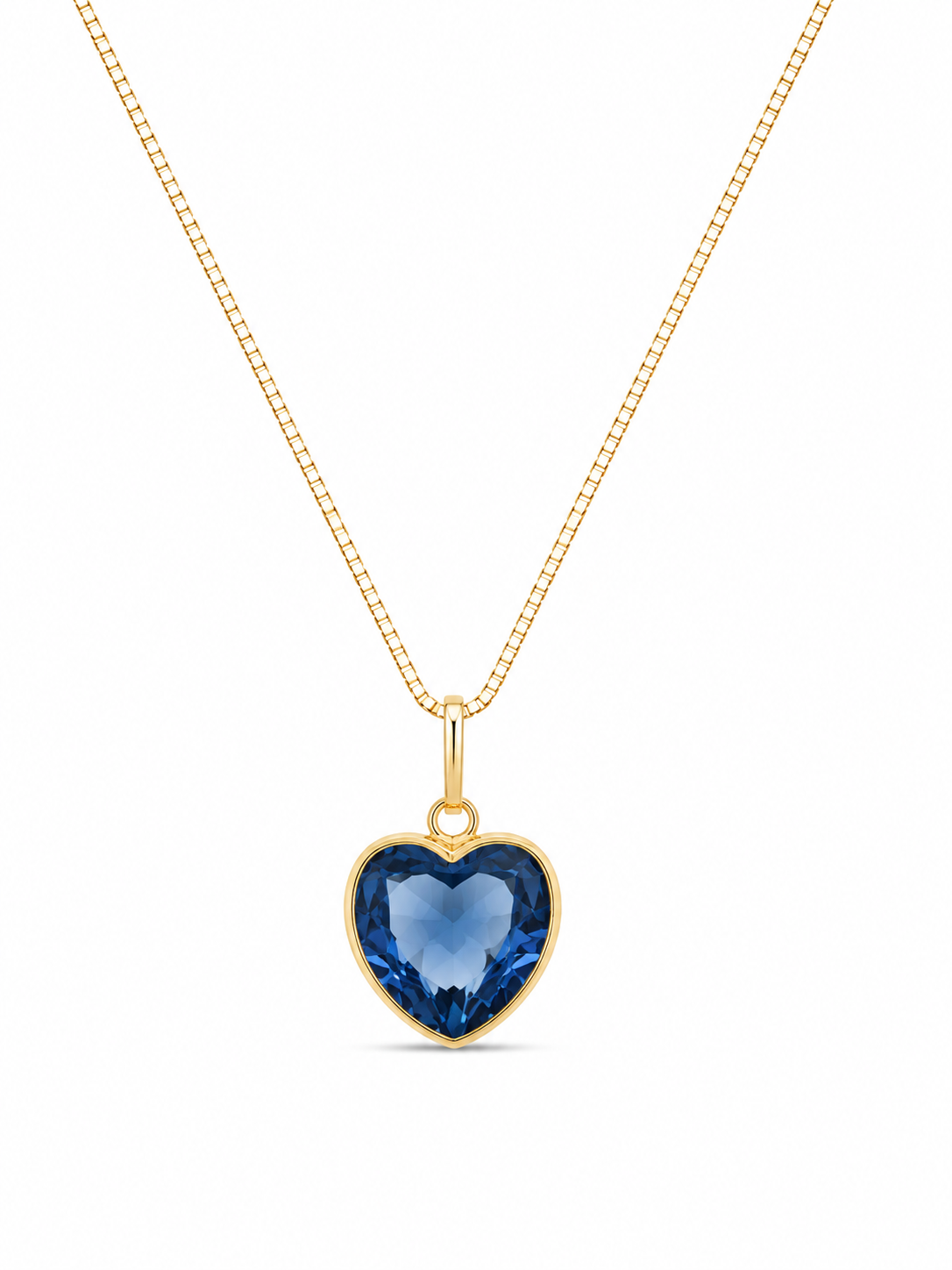 Colar Life Blue em Ouro 18K com Zircônias 45cm