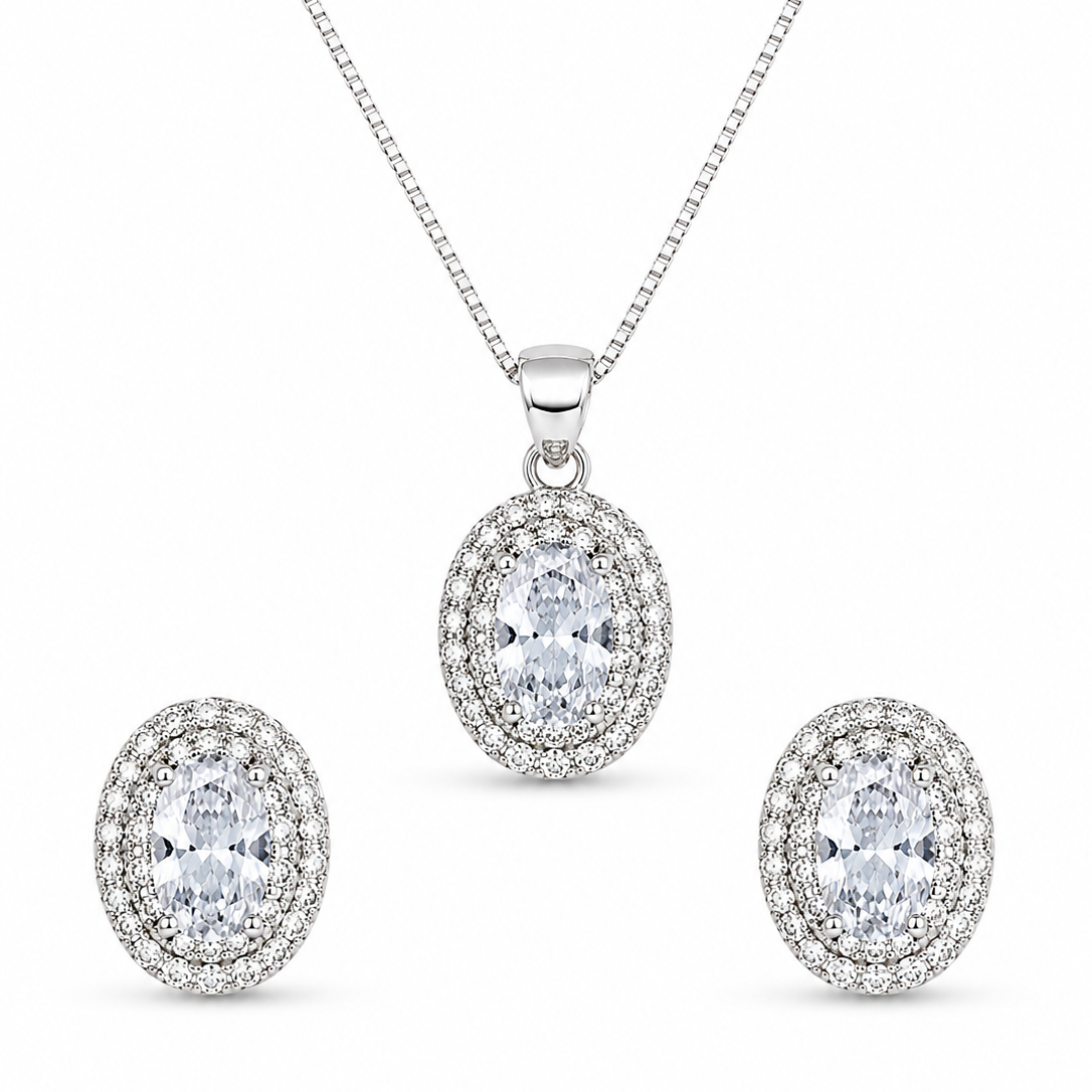 Conjunto Callista em Prata 925 com Zircônias 45cm