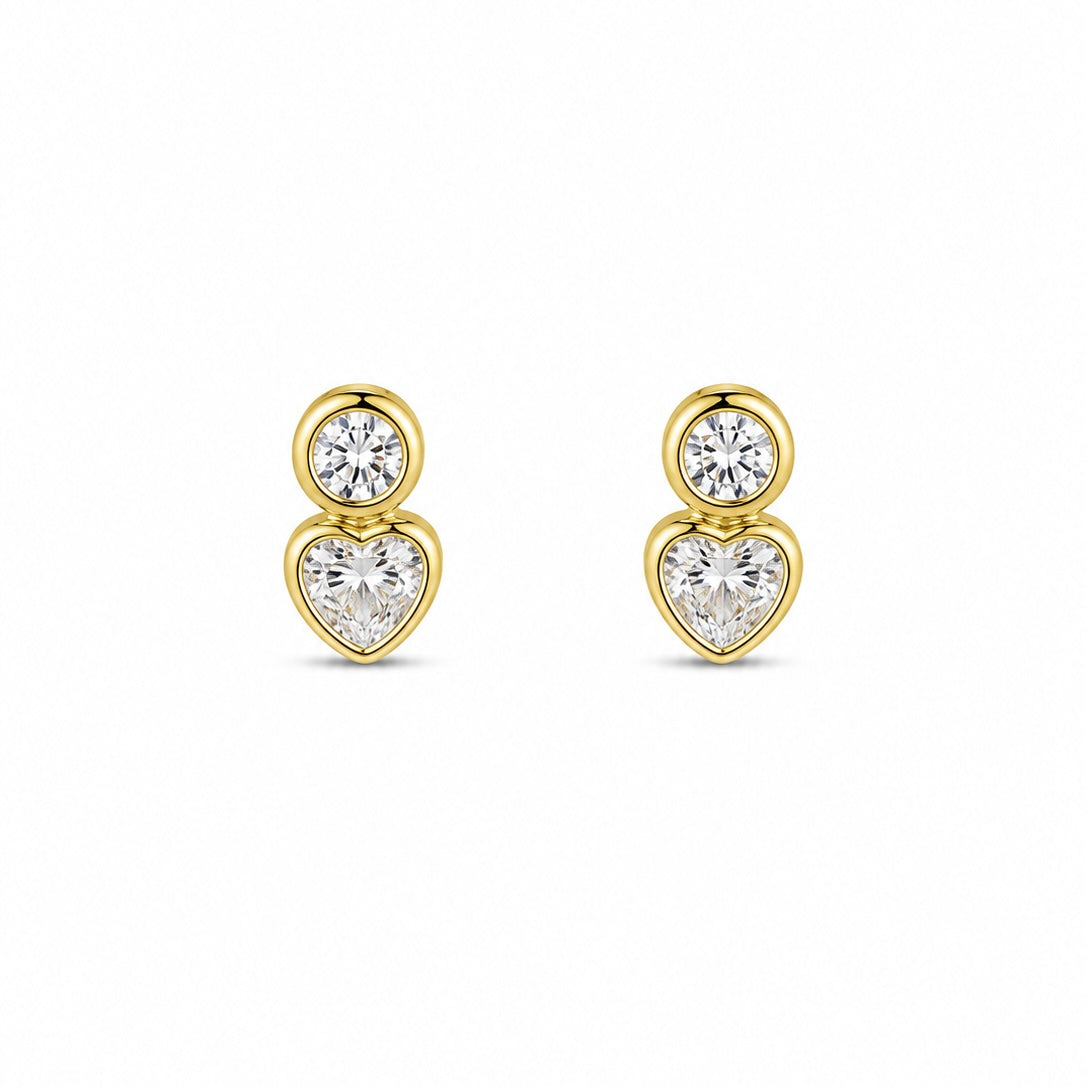 Brinco Precioso Amor Ouro 18K com Gemas em Zircônia