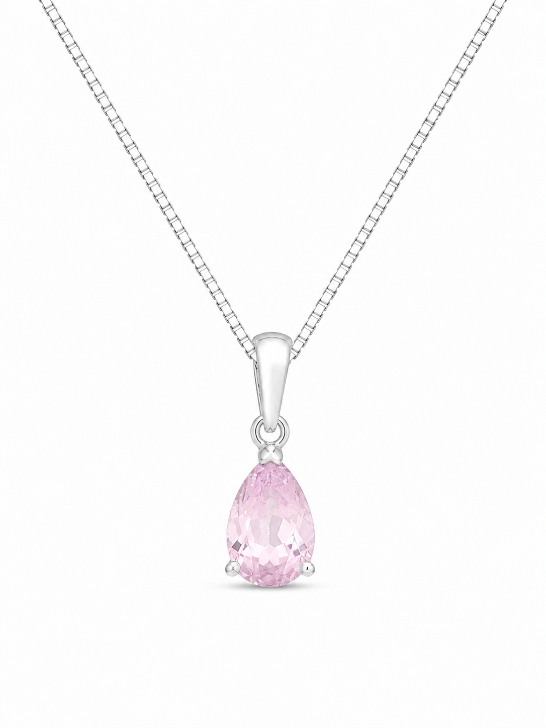 Colar Gota Rosé em Prata 925 com Zircônias 45cm
