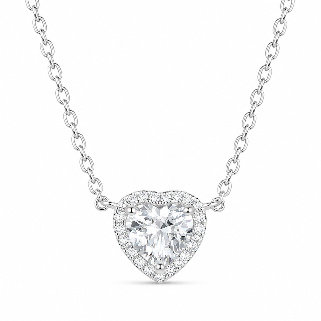 Colar Romantique em Prata 925 com Zircônias 45cm