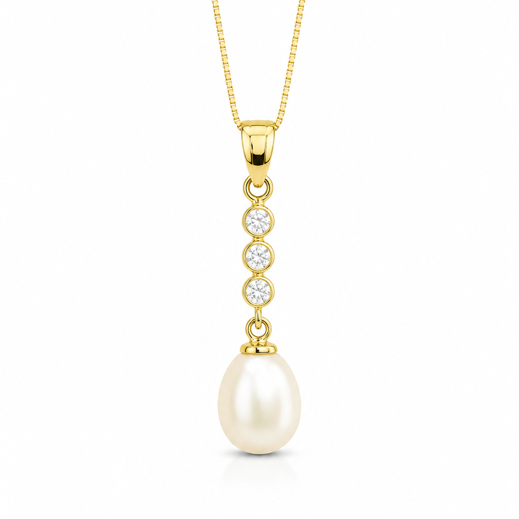 Colar Francesca em Ouro 18K com Pérolas e Gemas em Zircônia 45cm