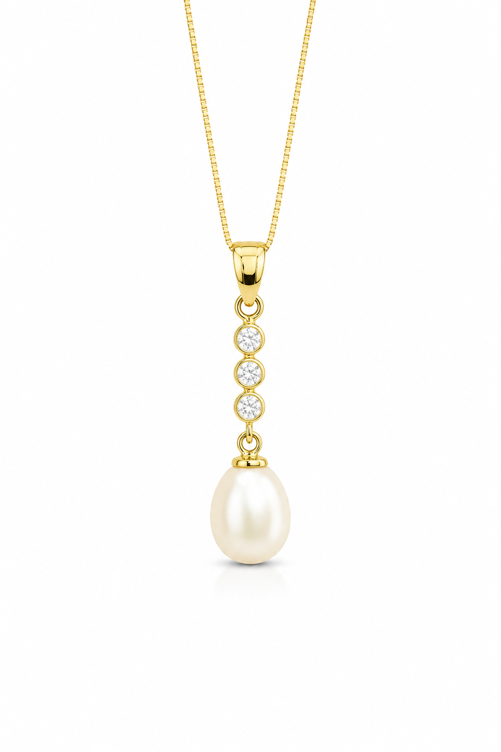 Colar Francesca em Ouro 18K com Pérolas e Gemas em Zircônia 45cm
