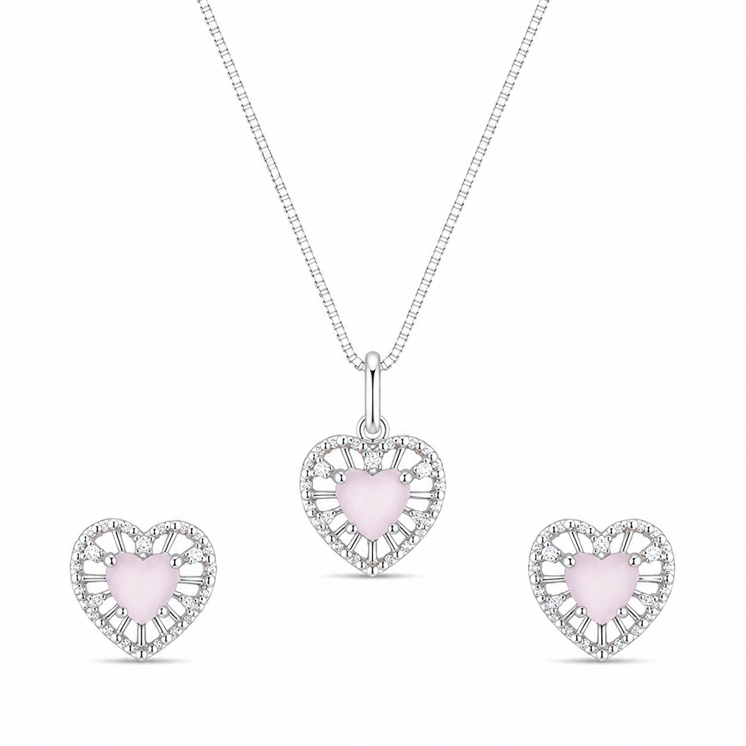 Conjunto My Rose em Prata 925 com Zircônias 45cm