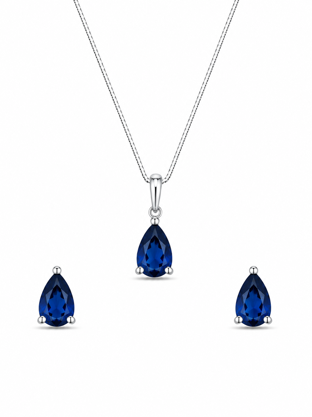 Conjunto Gota em Prata 925 com Zircônias 45cm