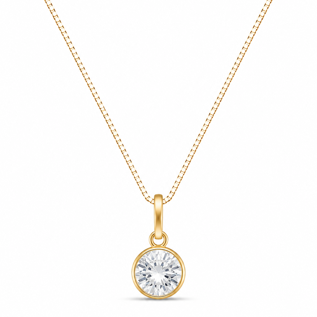 Colar Cristin Mini em Ouro 18K com Zircônias 45cm