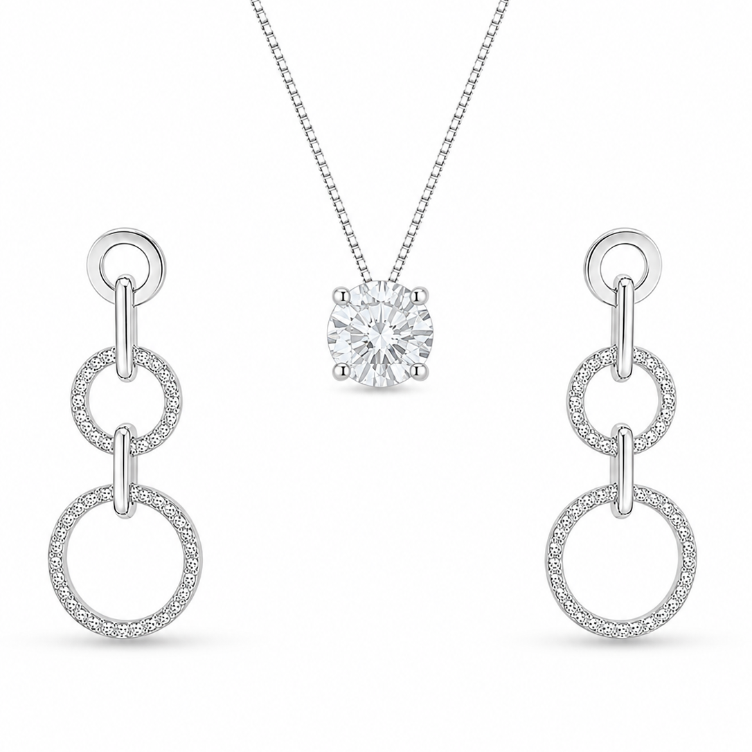 Conjunto Nuance em Prata 925 com Zircônias 45cm