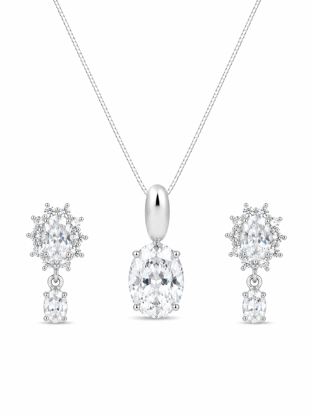 Conjunto Soleil Plus em Prata 925 com Zircônias 45cm