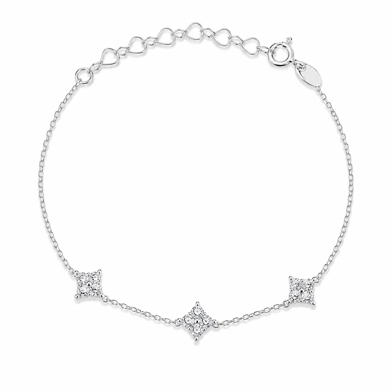 Pulseira Lyra em Prata 925 com Zircônias Cristais 21cm