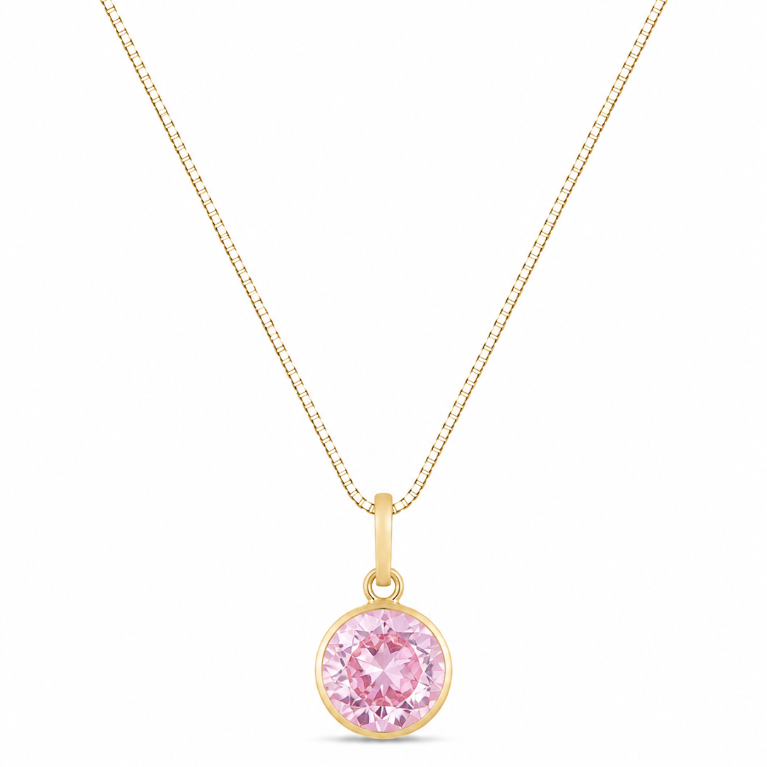 Colar Cristin Rosé em Ouro 18K com Zircônias 45cm