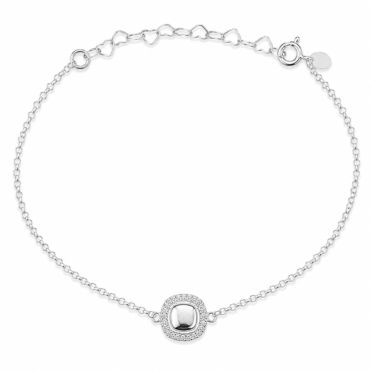 Pulseira Éclat em Prata 925 com Zircônias Cristais 18cm