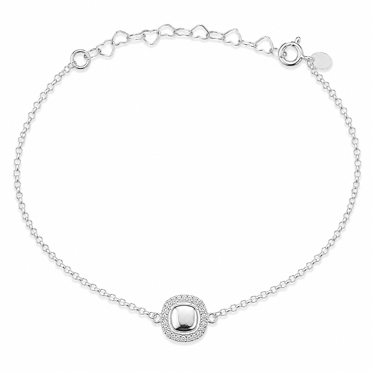 Pulseira Éclat em Prata 925 com Zircônias Cristais 18cm