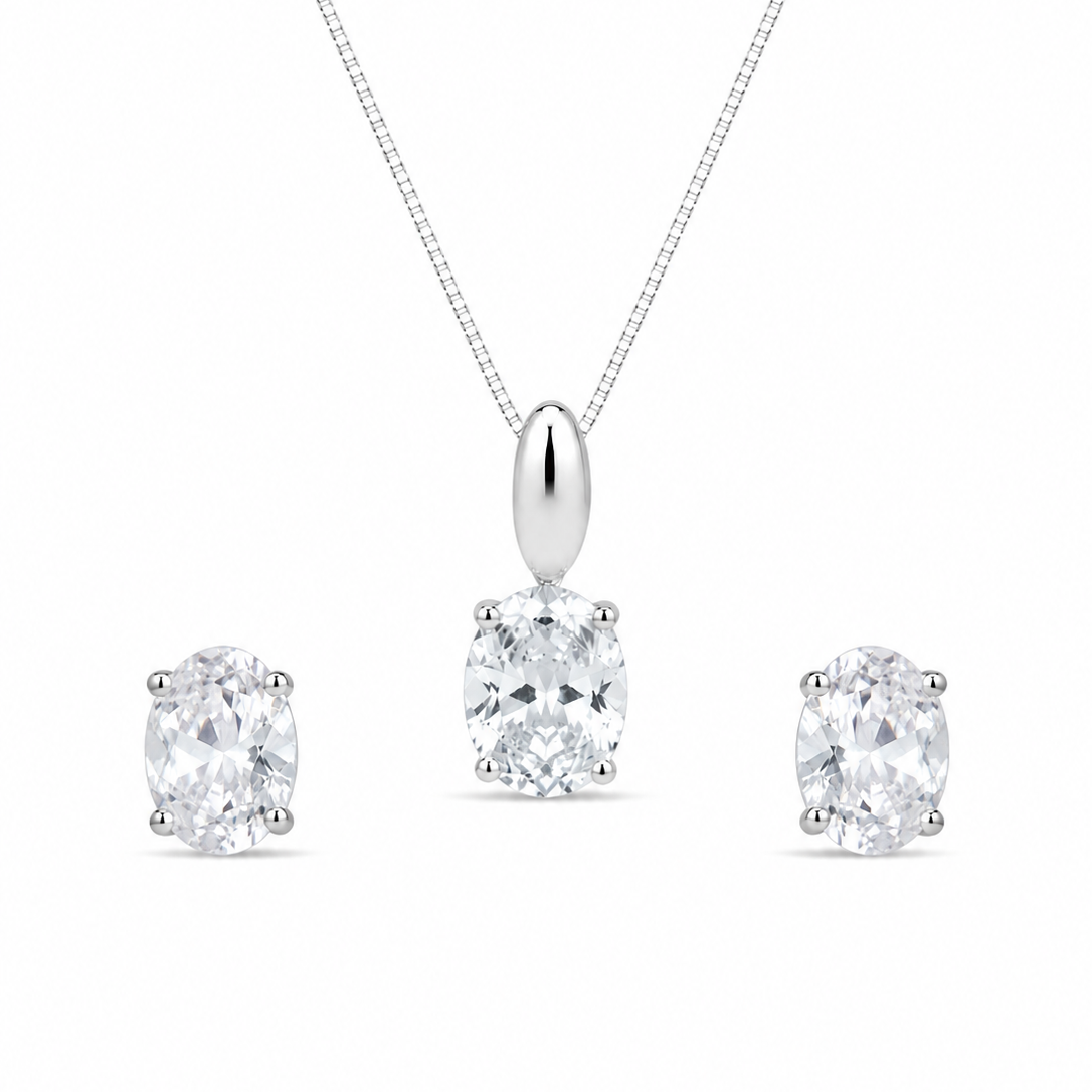 Conjunto Soleil em Prata 925 com Zircônias 45cm