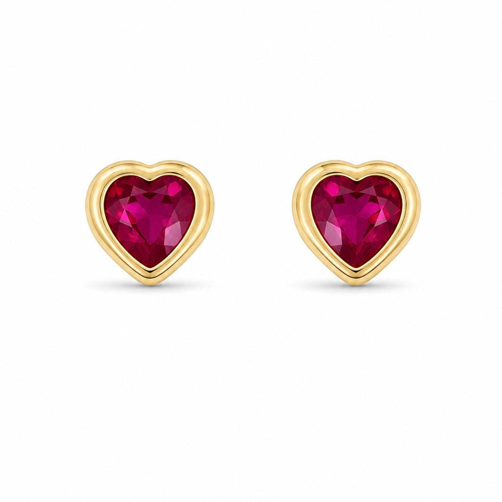 Brinco Amor de Rubi Ouro 18K com Gema em Zircônia