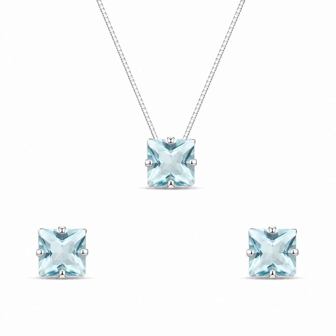 Conjunto Princess em Prata 925 com Zircônias 45cm