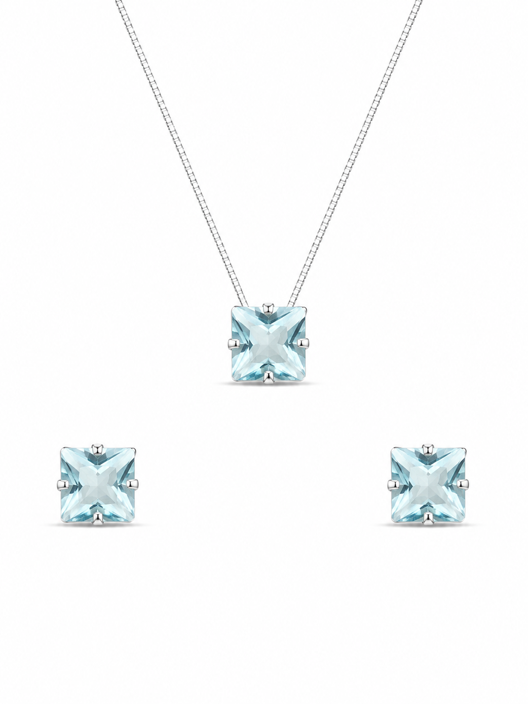 Conjunto Princess em Prata 925 com Zircônias 45cm