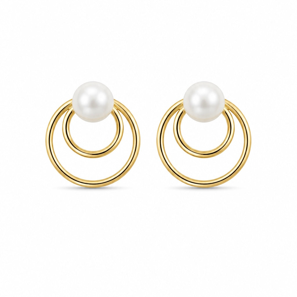 Brinco Fleur Ouro 18K com Pérola