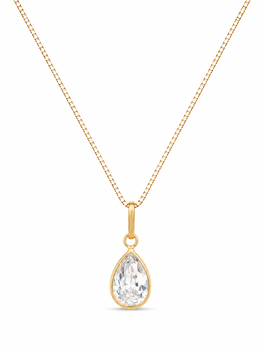 Colar Angelin Cristal Mini em Ouro 18K com Zircônias 45cm