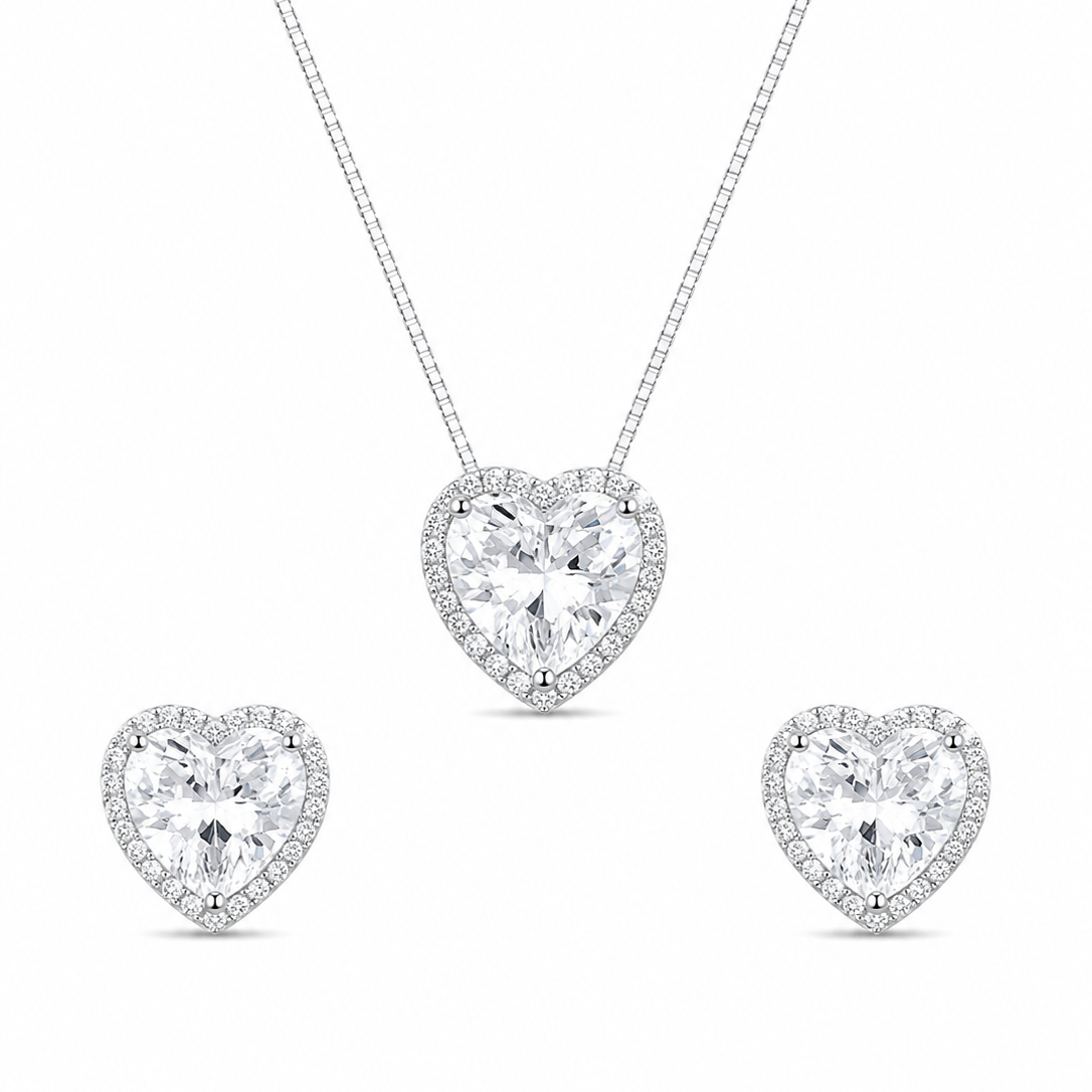 Conjunto Romantique em Prata 925 com Zircônias 45cm