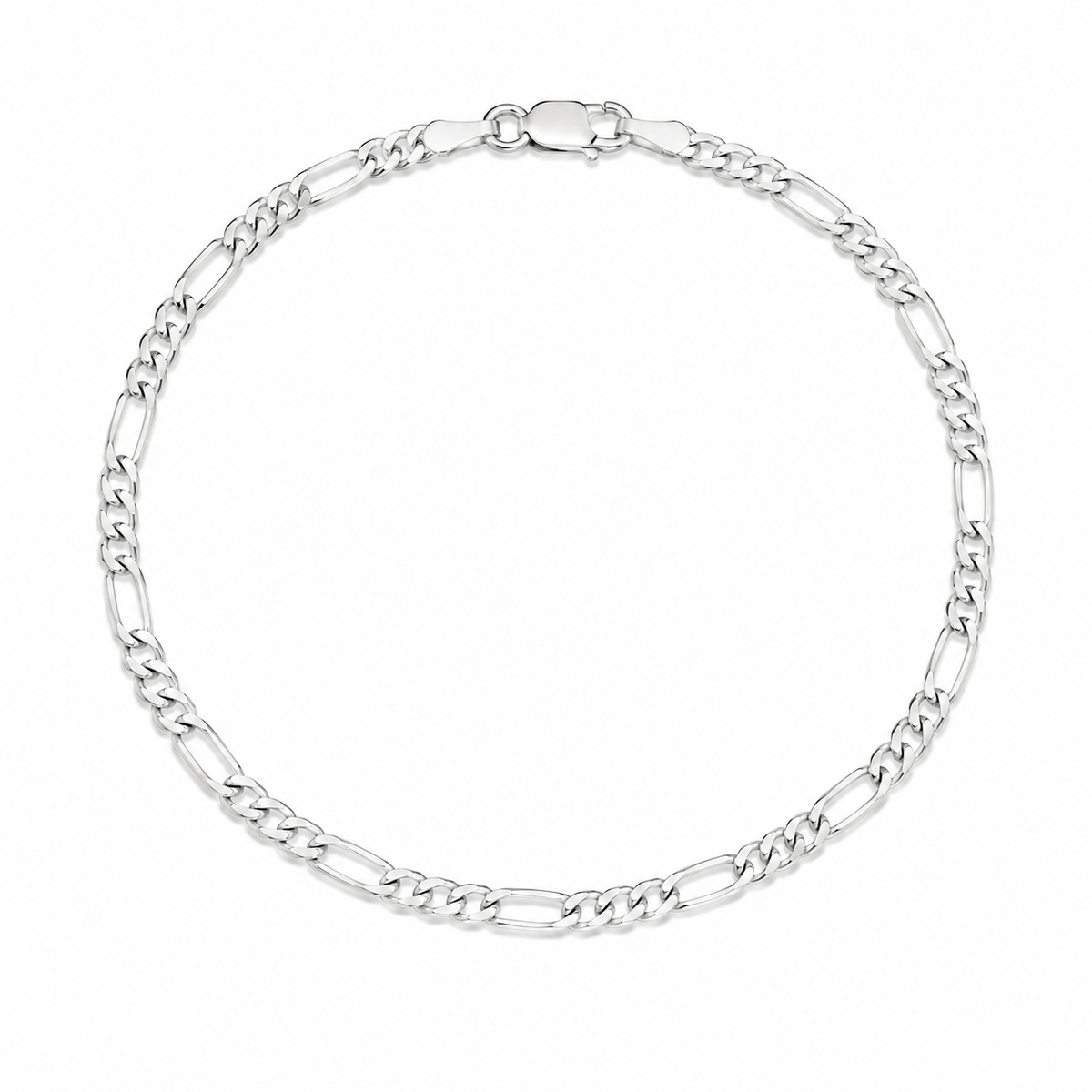 Pulseira Alternada 3 x 1 em Prata 925 21 cm