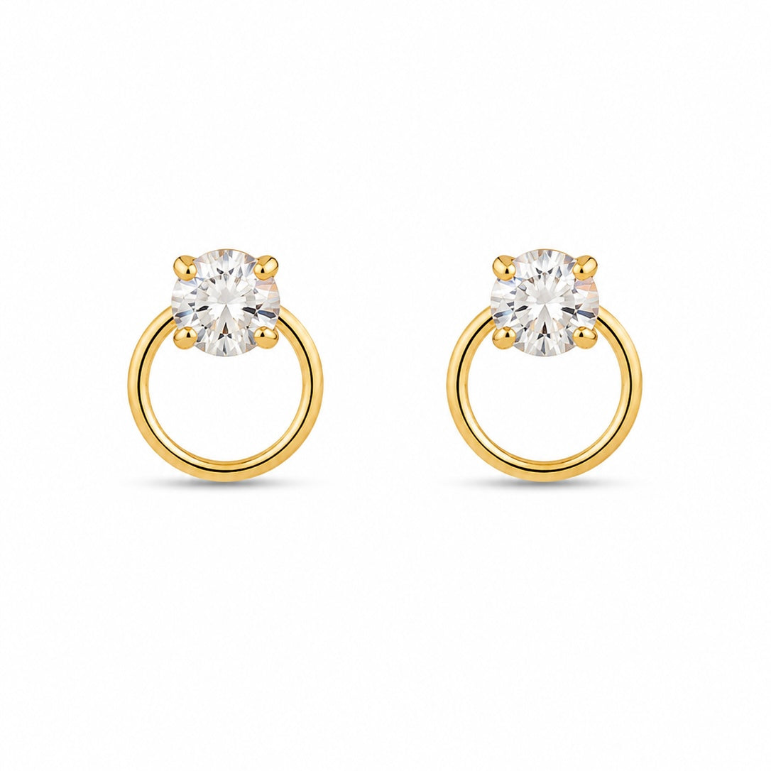Brinco Petit Ouro 18K com Gemas em Zircônia