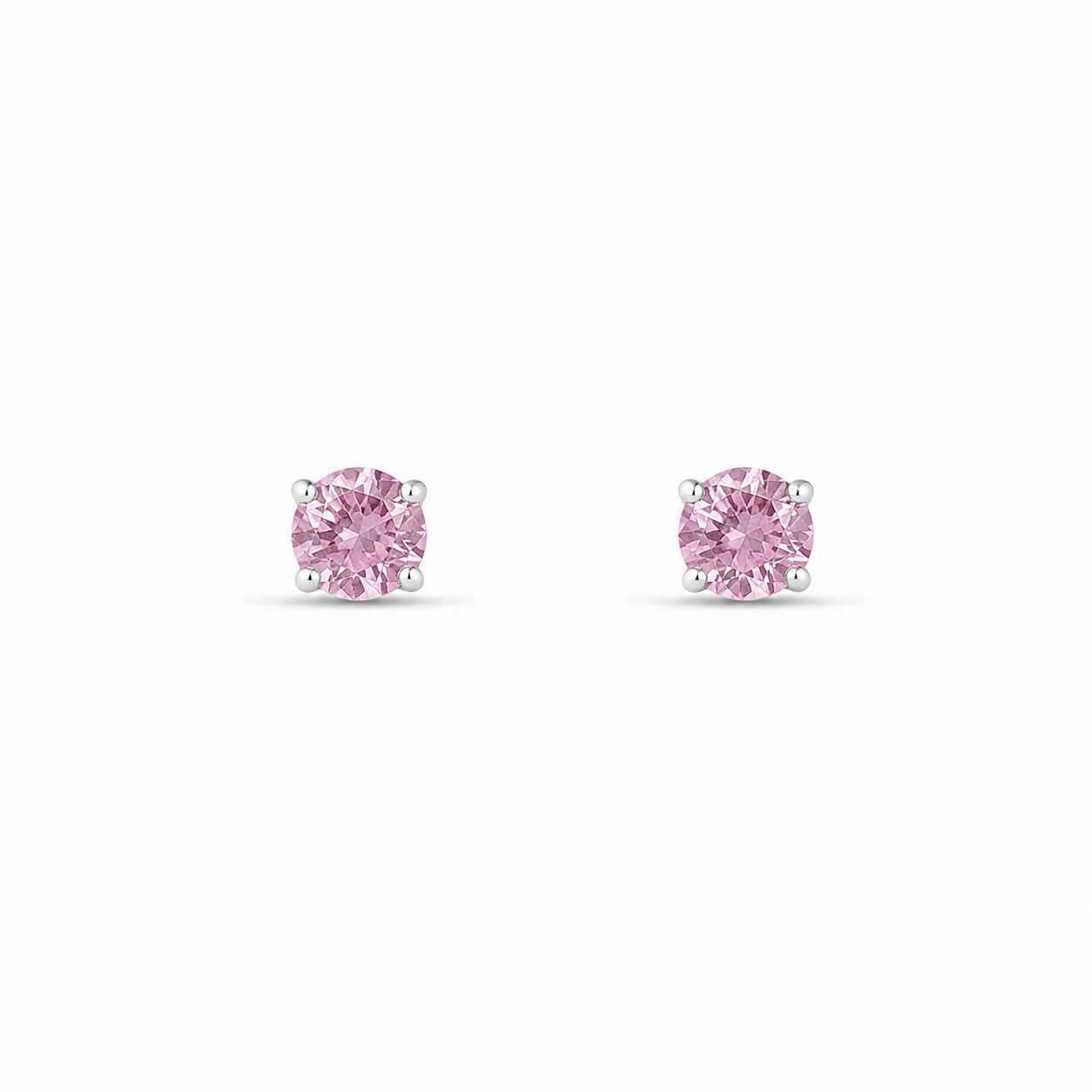 Brinco Ponto de Luz Rose Prata 925 com Zircônias