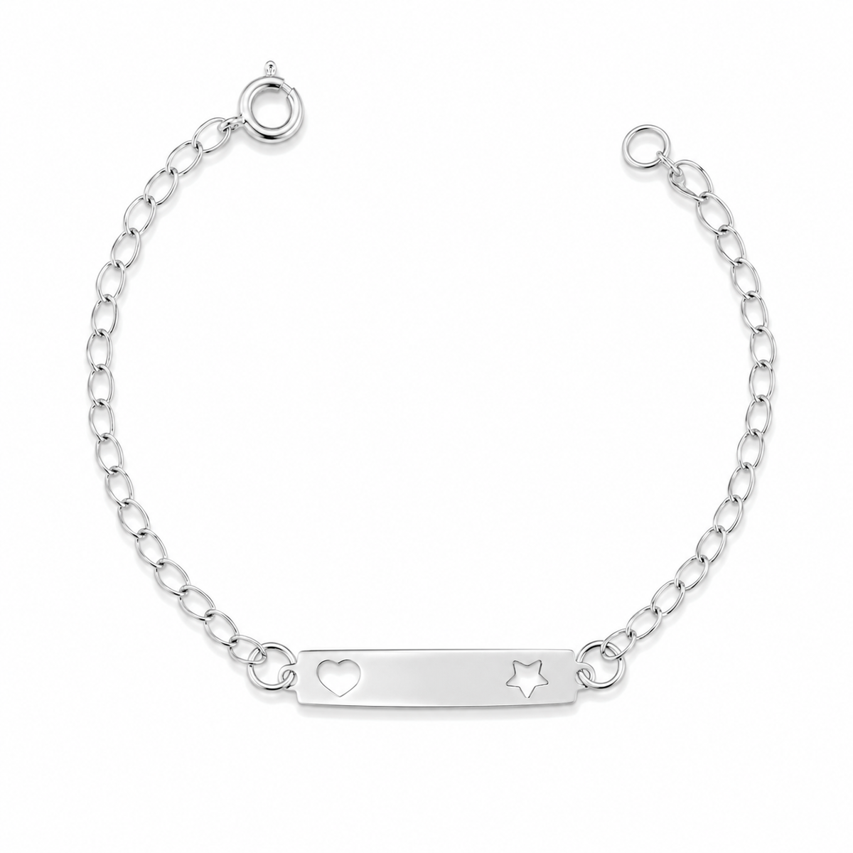 Pulseira Chapinha Ícones em Prata 925 14cm