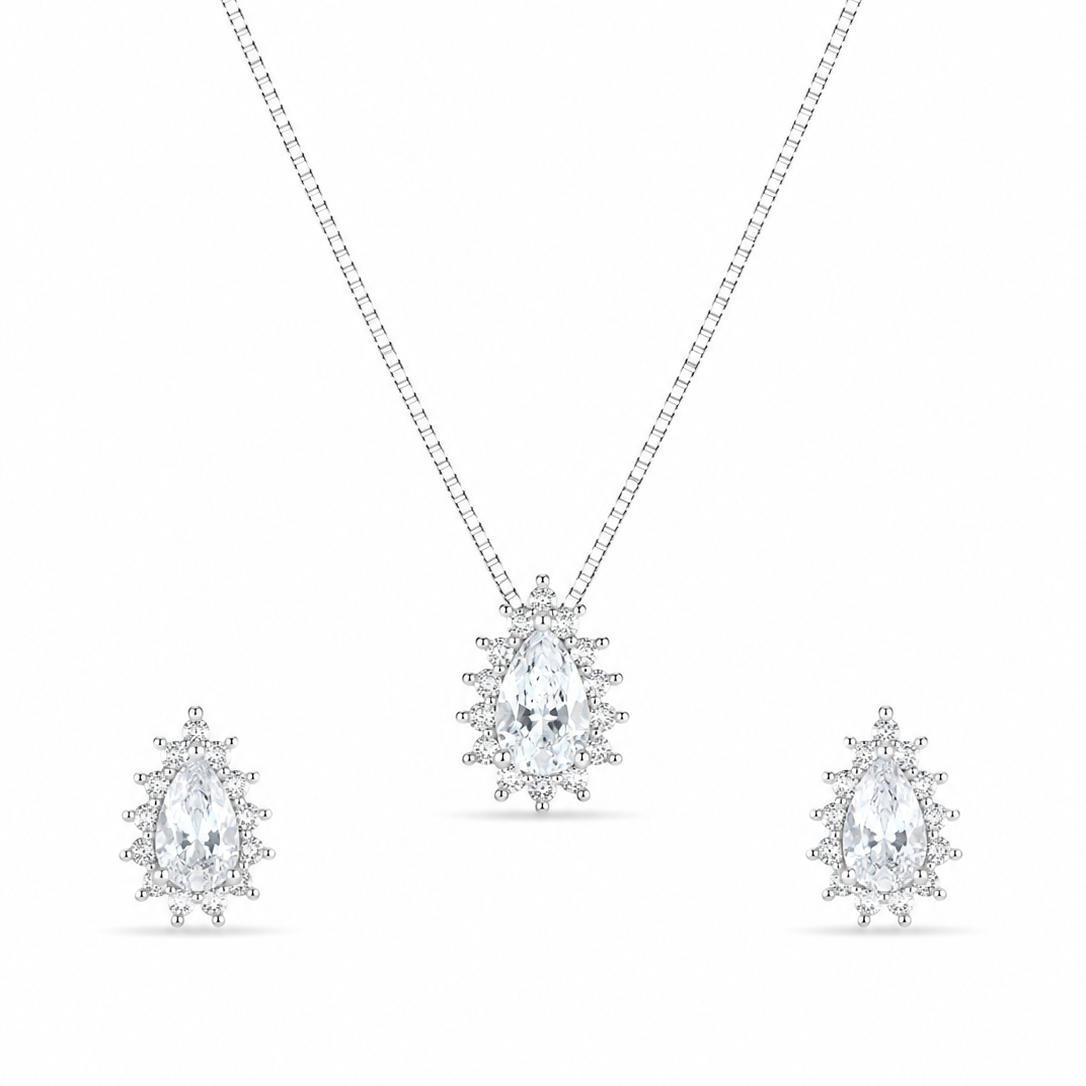 Conjunto Zafir em Prata 925 com Zircônias 45cm