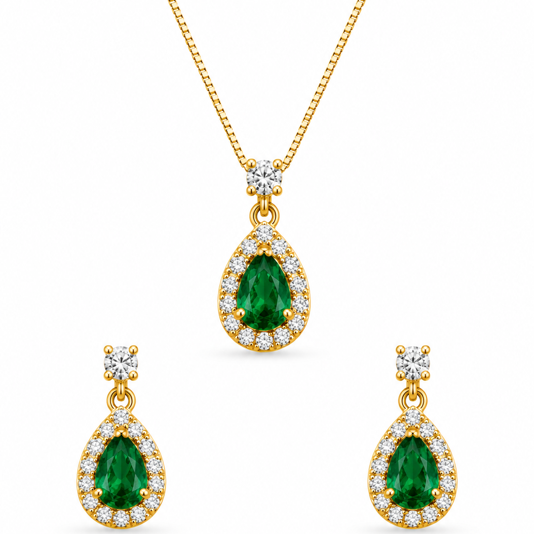 Conjunto Angelical em Ouro 18K com Zircônias 45cm