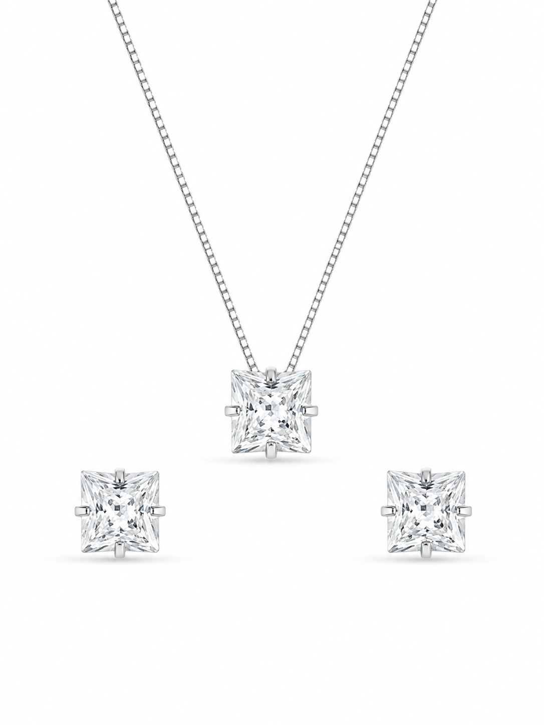 Conjunto Princess em Prata 925 com Zircônias 45cm