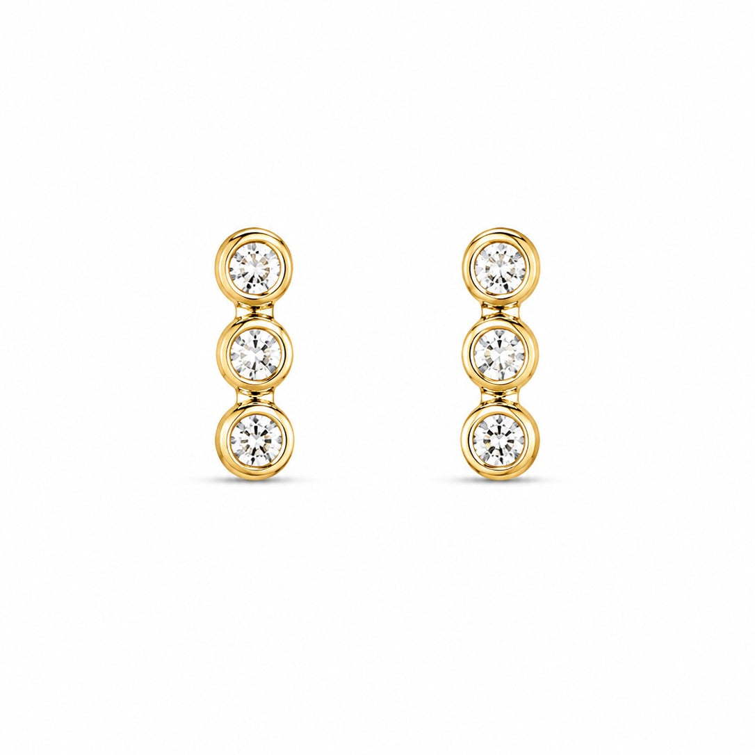 Brinco Três Marias Ouro 18K com Gema em Zircônia