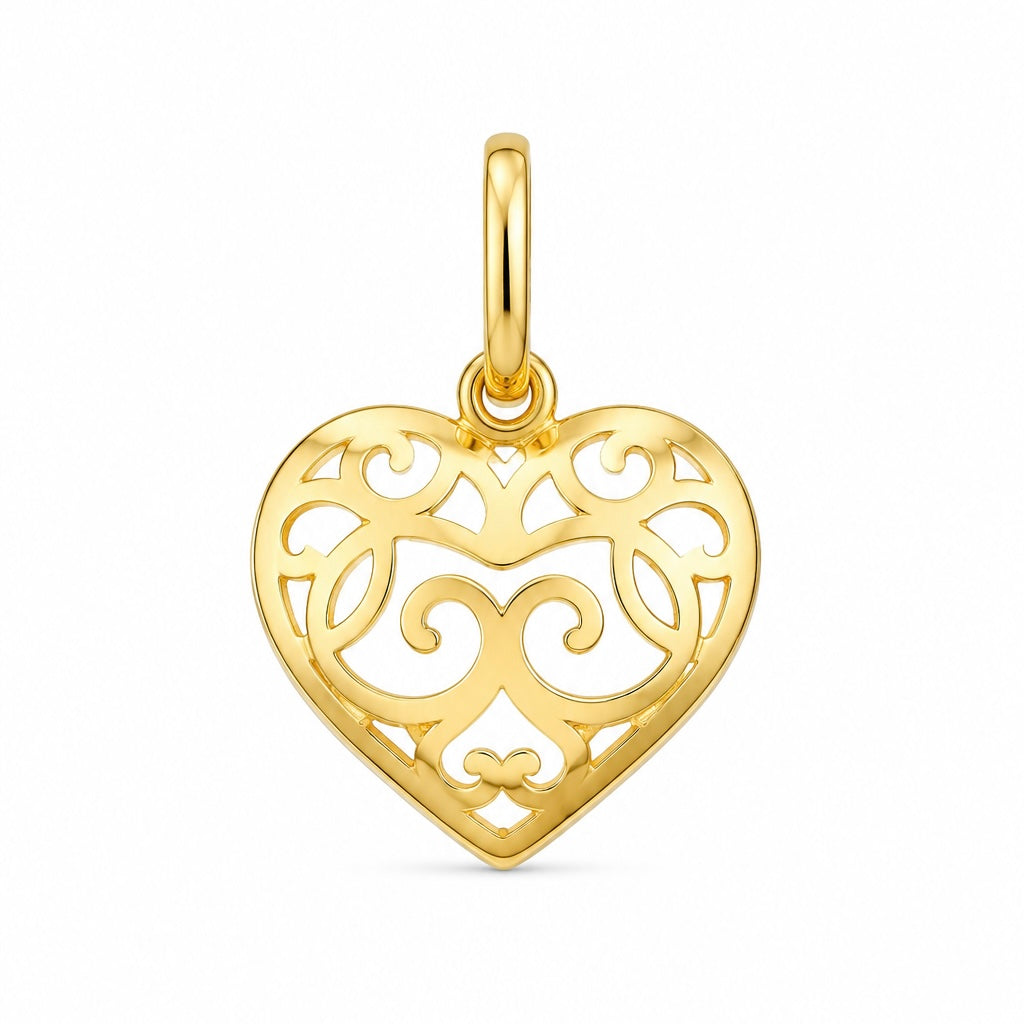 Pingente Coração Vintage em Ouro 18k