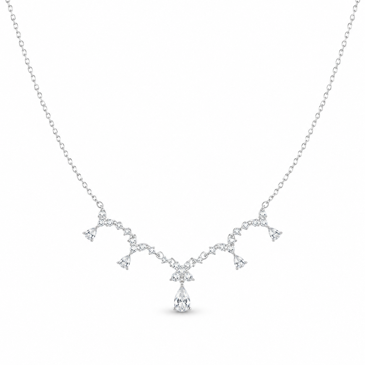Colar Angelique em Prata 925 com Zircônias 45cm