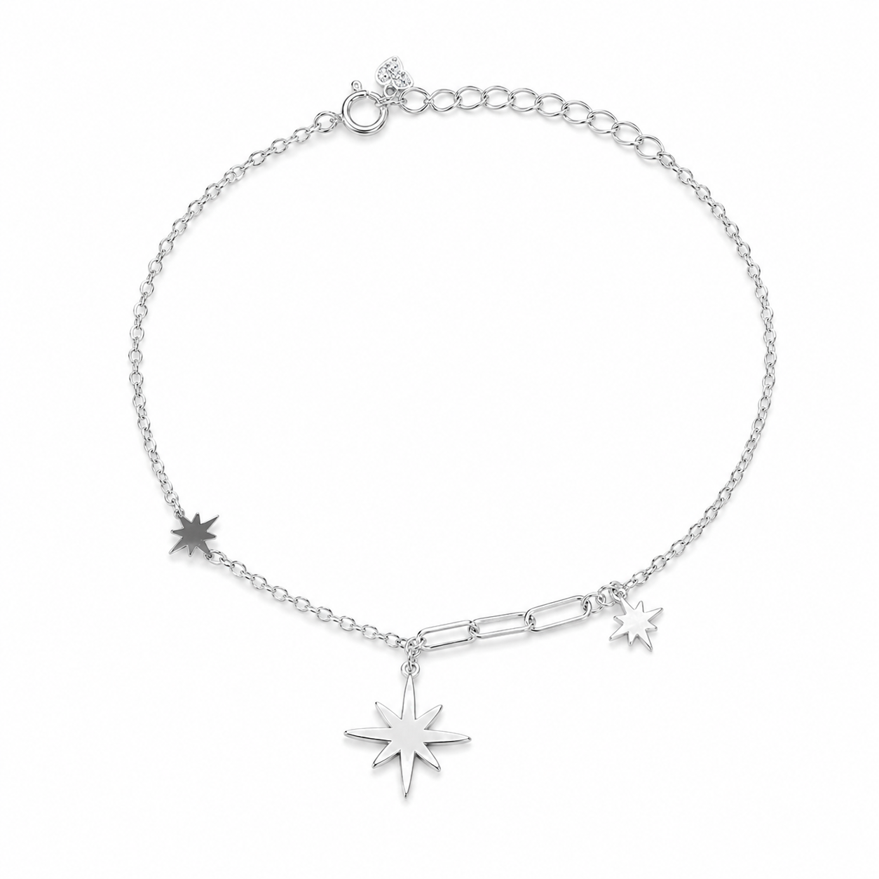 Pulseira Celestic em Prata 925 com Zircônias Cristais 18cm