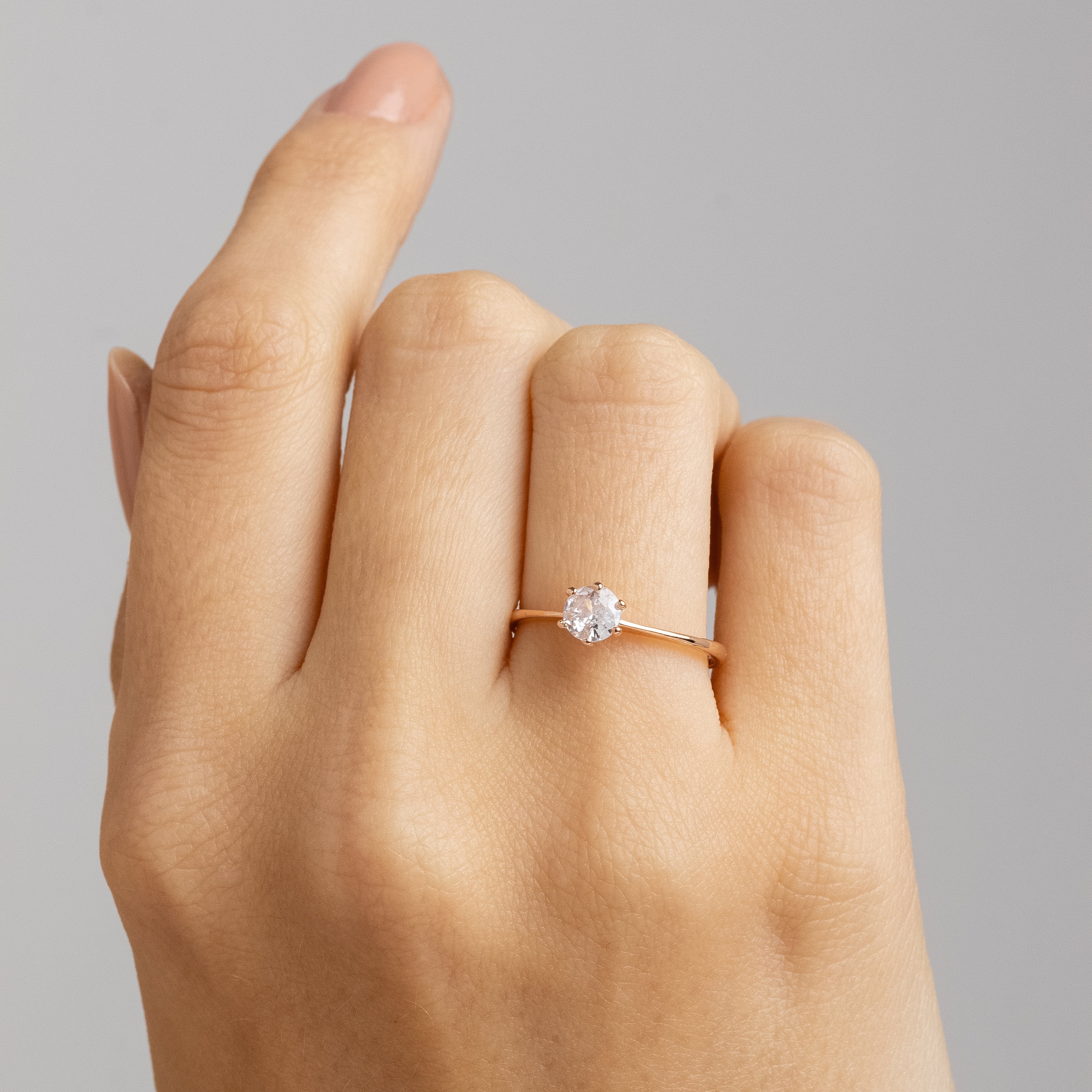 Anel Solitário Ellegance Ouro Rosé 18K