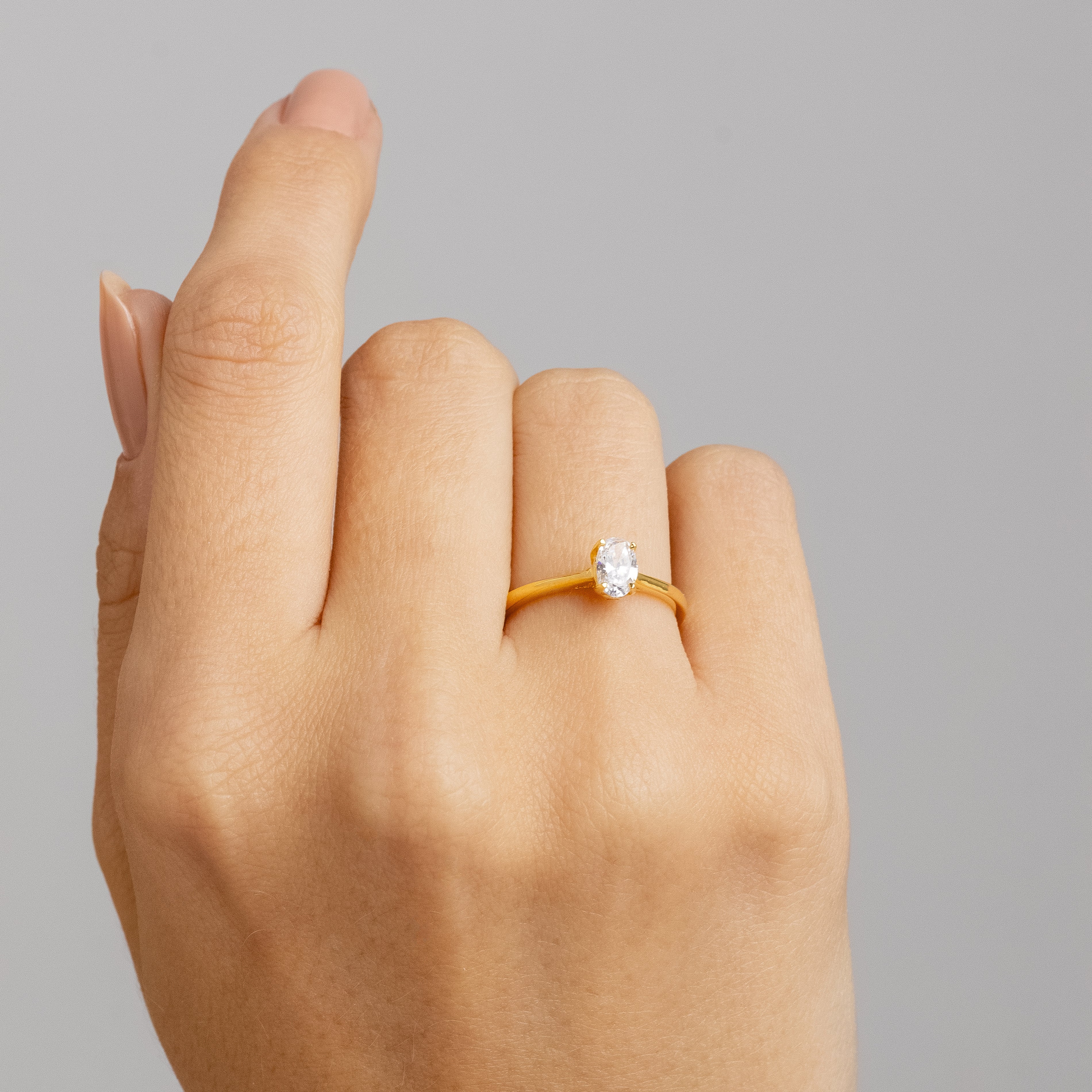 Anel Solitário Vintage Ouro 10K