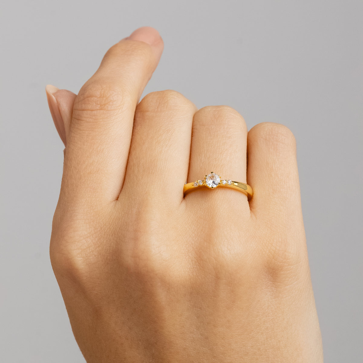 Anel Solitário Antique Ouro 18K