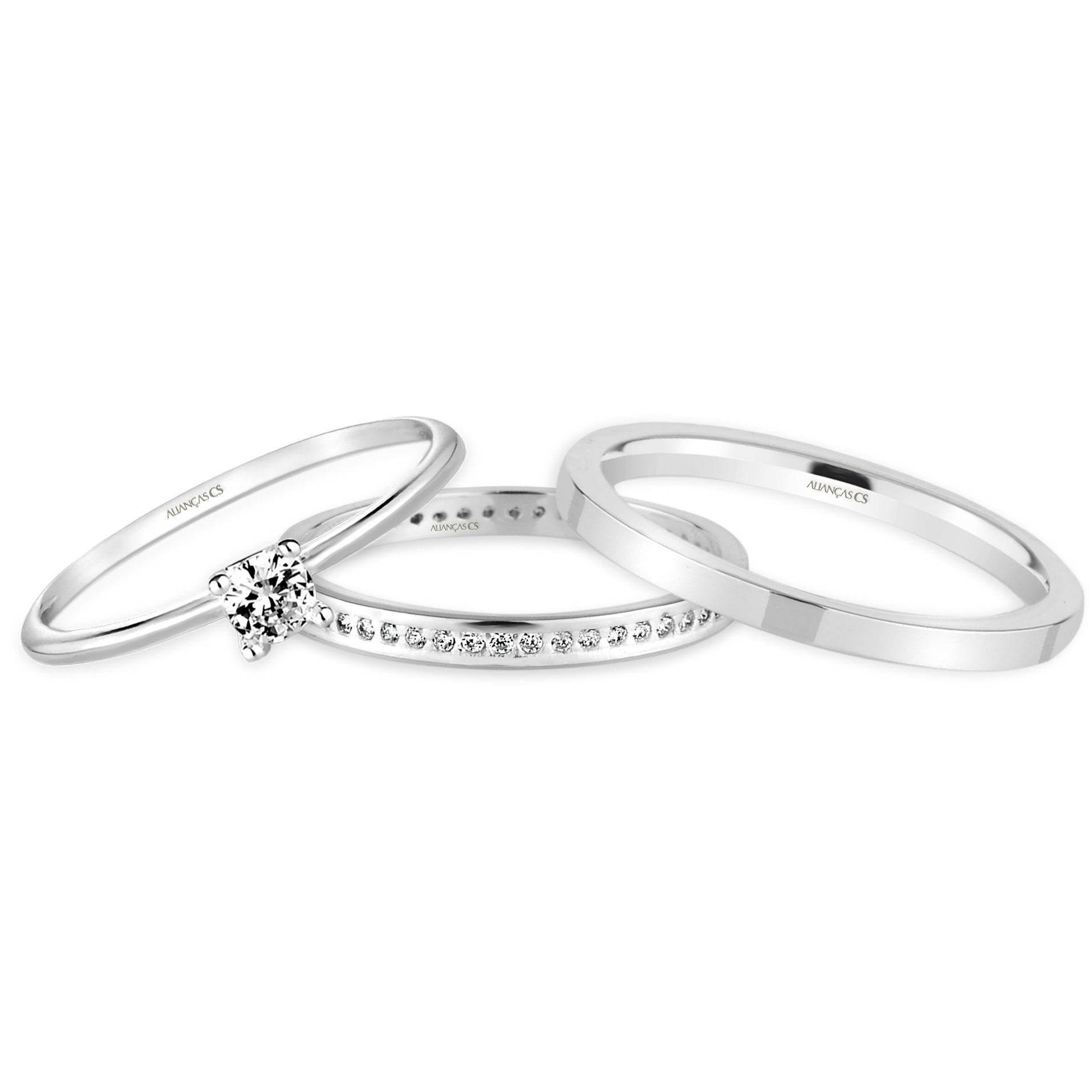 Alianças de Namoro Diana 2mm + Anel Solitário Classic (Envio Full)