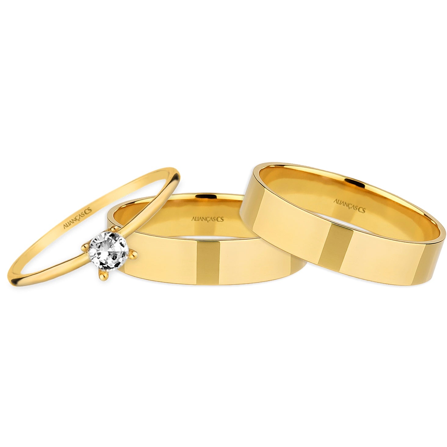 Alianças de Casamento Nobre Ouro 18K 4mm + Anel Brinde