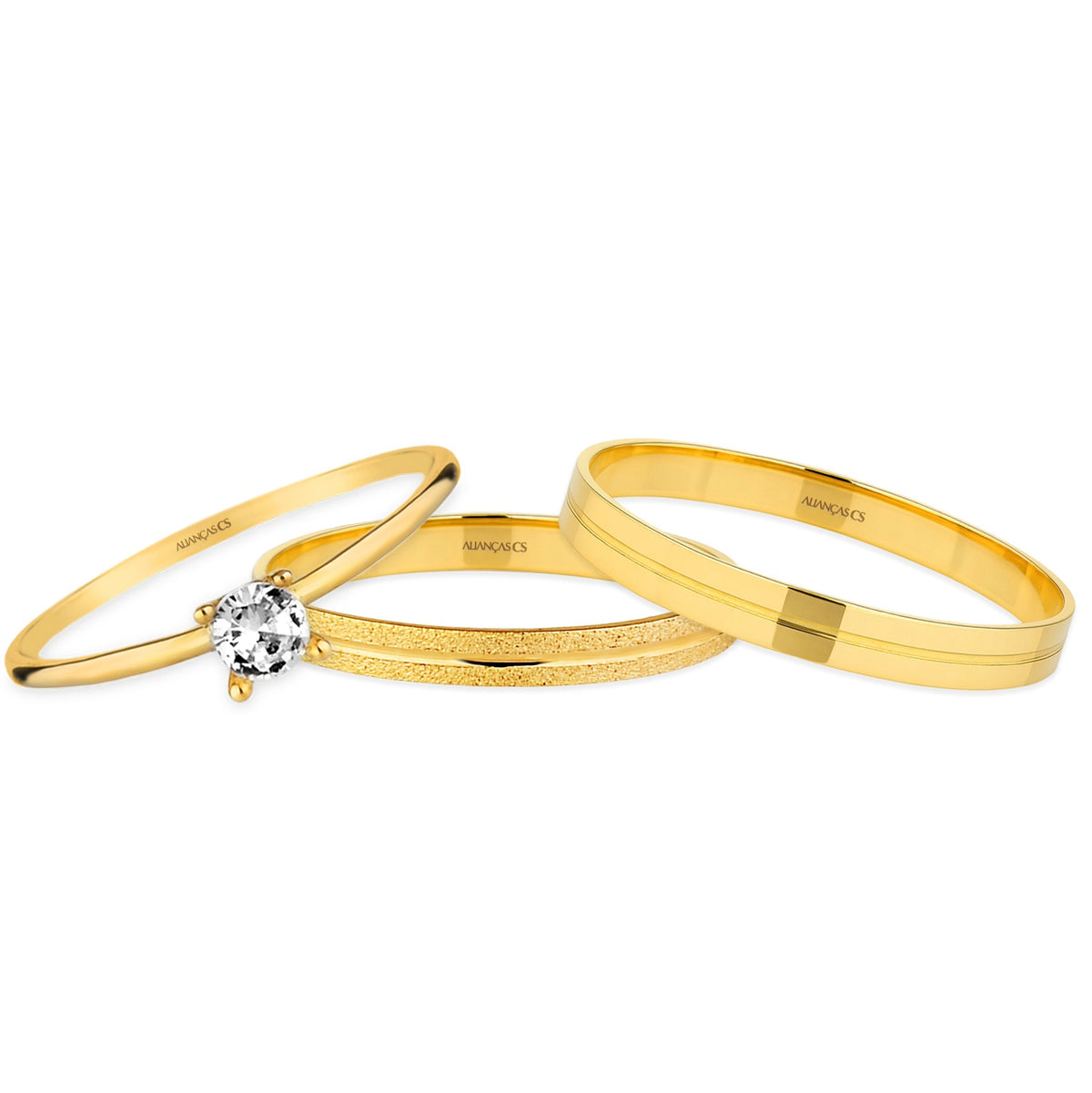 Alianças de Casamento Dulce Duo Ouro 18K 2mm + Anel Brinde (Envio Full)