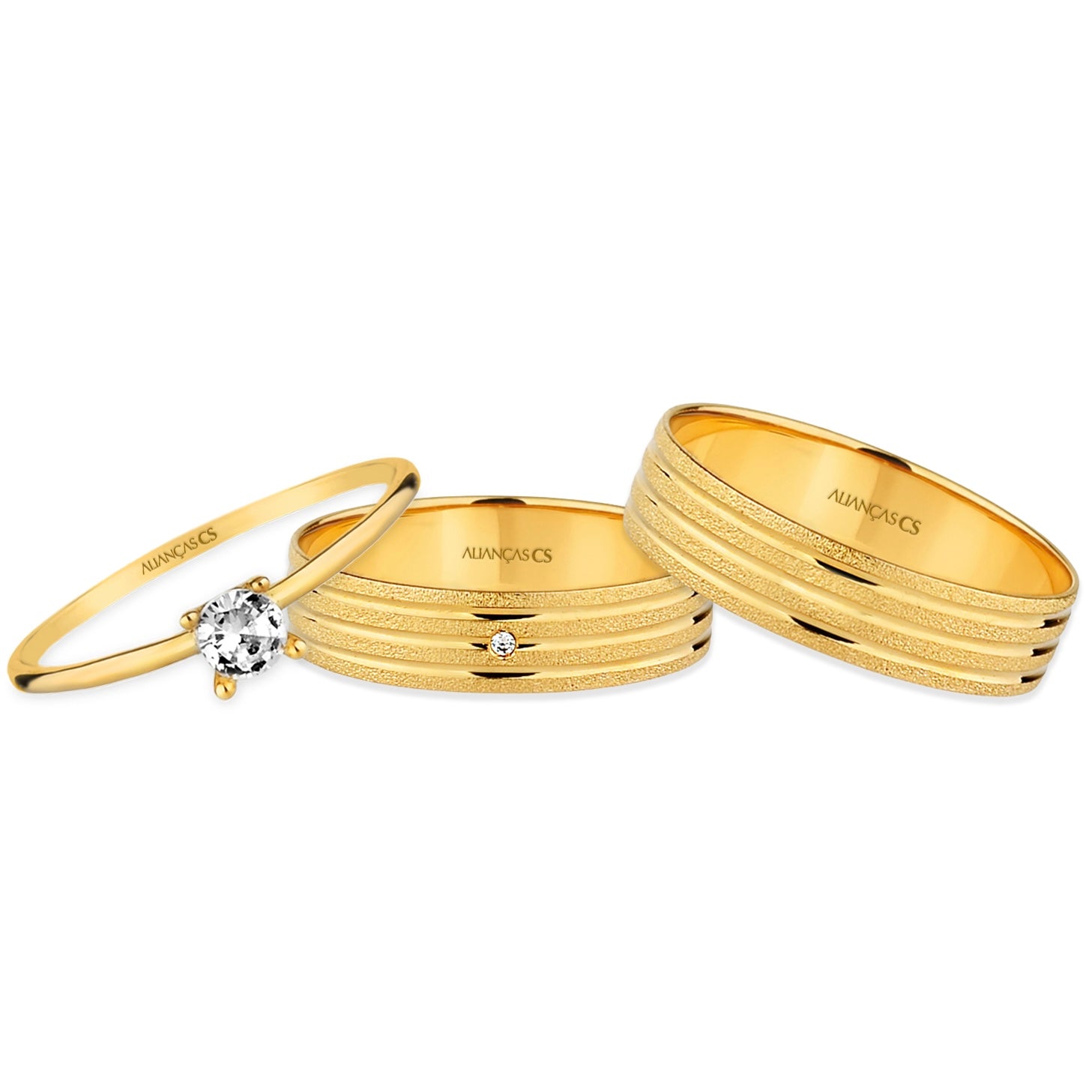Alianças de Casamento Elysia Ouro 18K 4.5mm + Anel Brinde