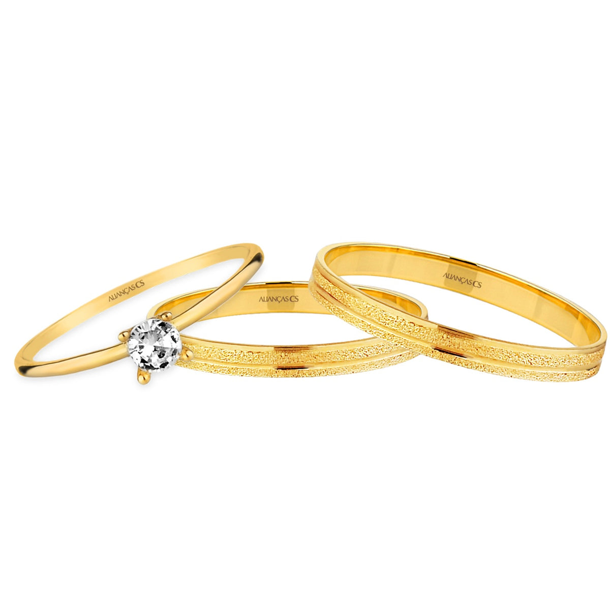 Alianças de Casamento Delicate Ouro 18K 2mm + Anel Brinde
