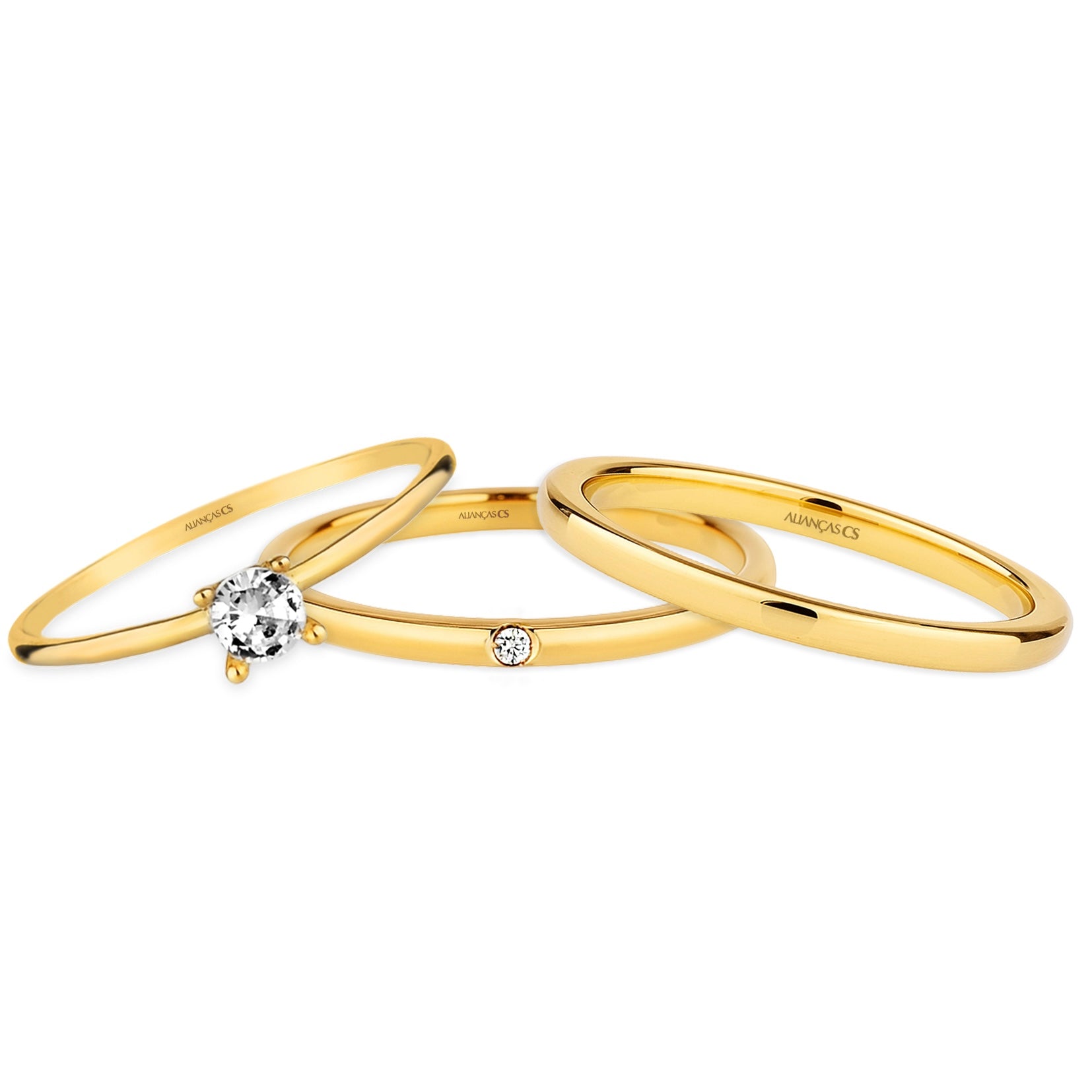 Alianças de Casamento Nuance I Ouro 10K 2mm + Anel Brinde