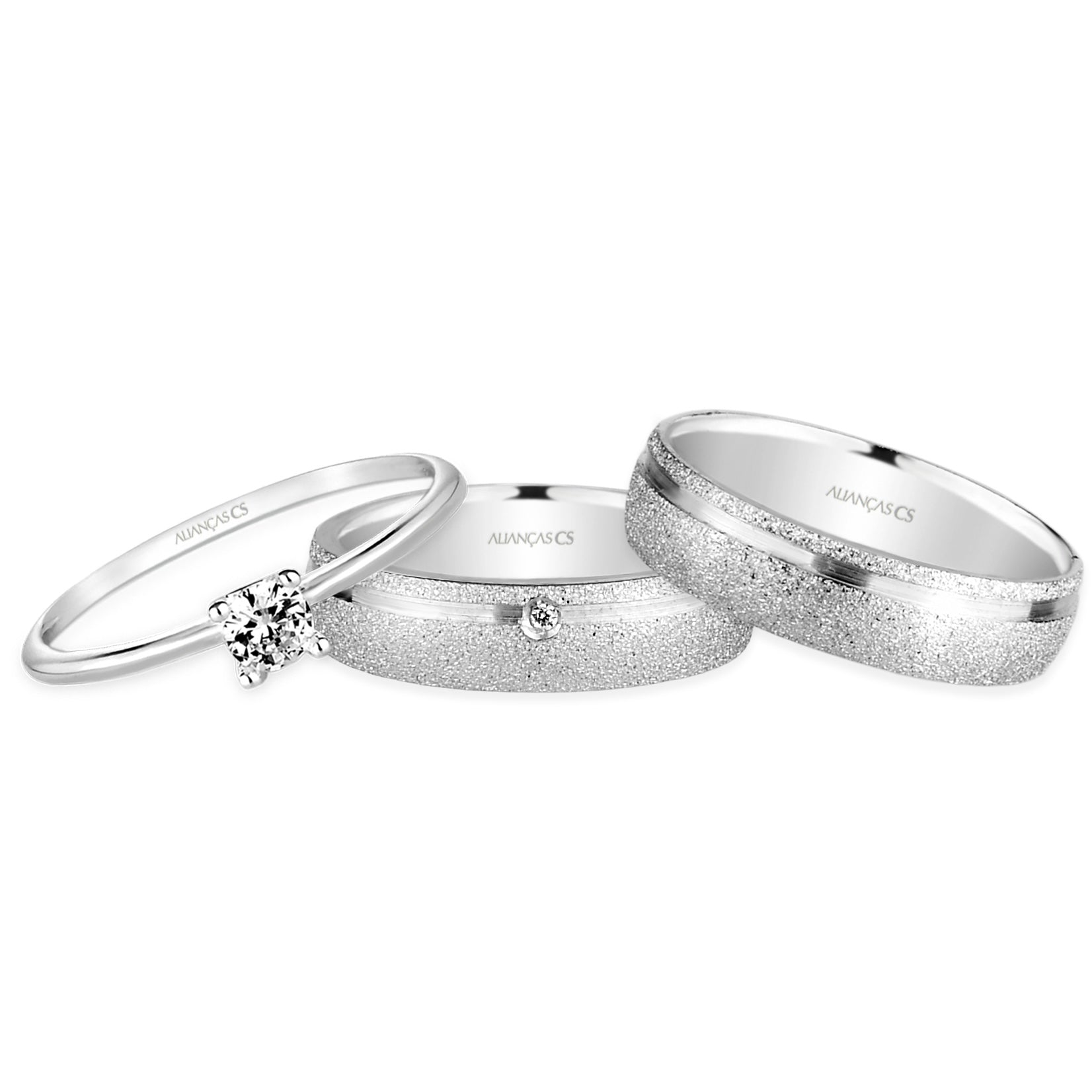 Alianças de Namoro Elizabeth 5mm + Anel solitário Classic (Envio Full)
