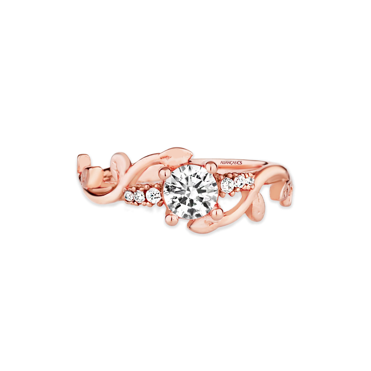 Anel Solitário Flowers Ouro Rosé 18K