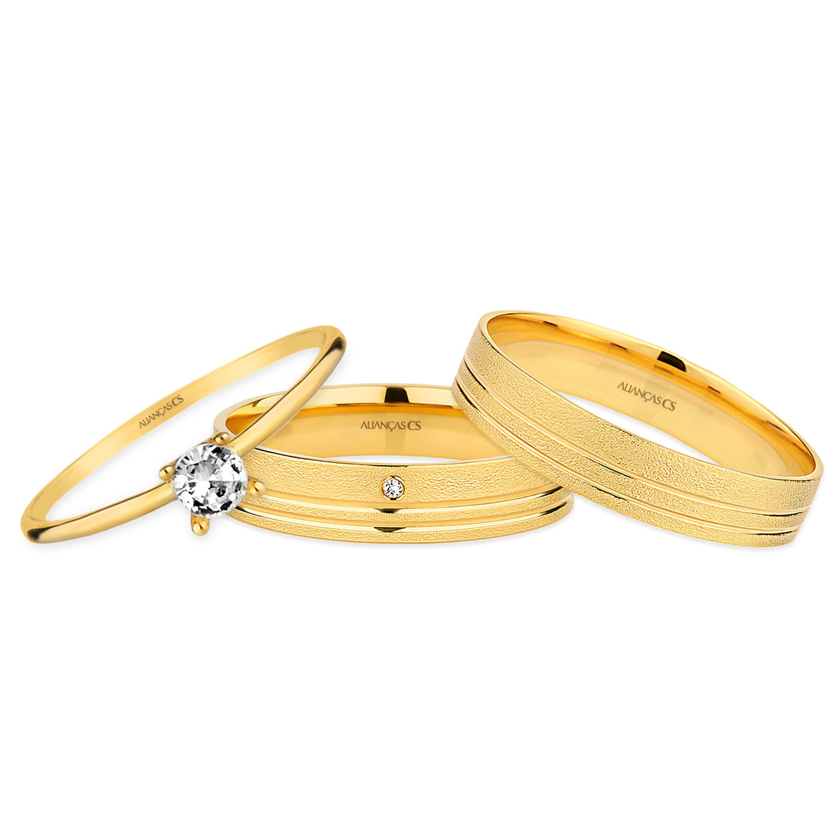 Alianças de Casamento Cavaliere Ouro 18K 4mm + Anel Brinde