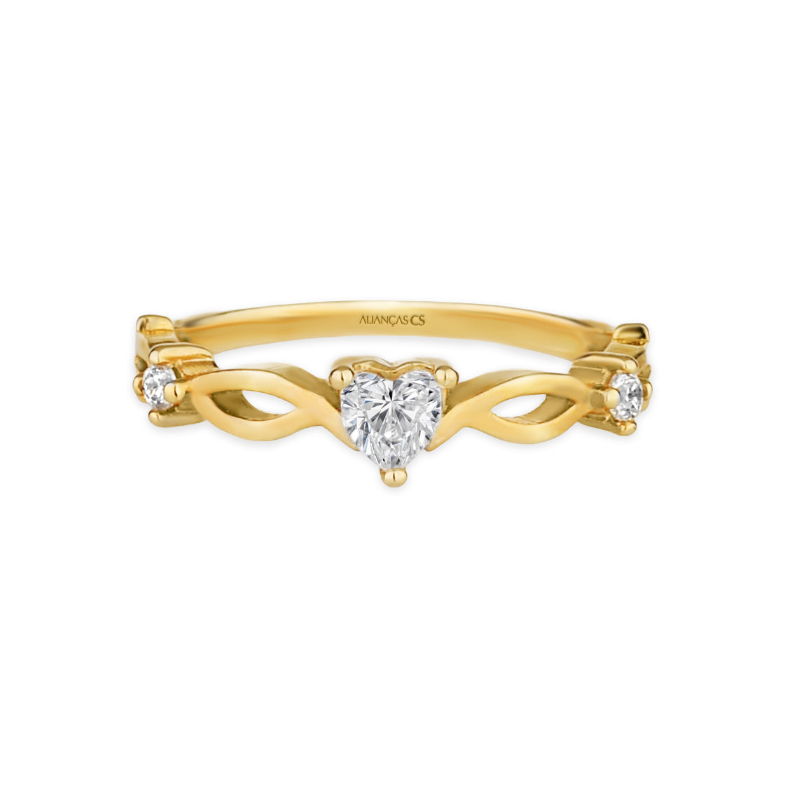 Anel Solitário Gemini Ouro 18K