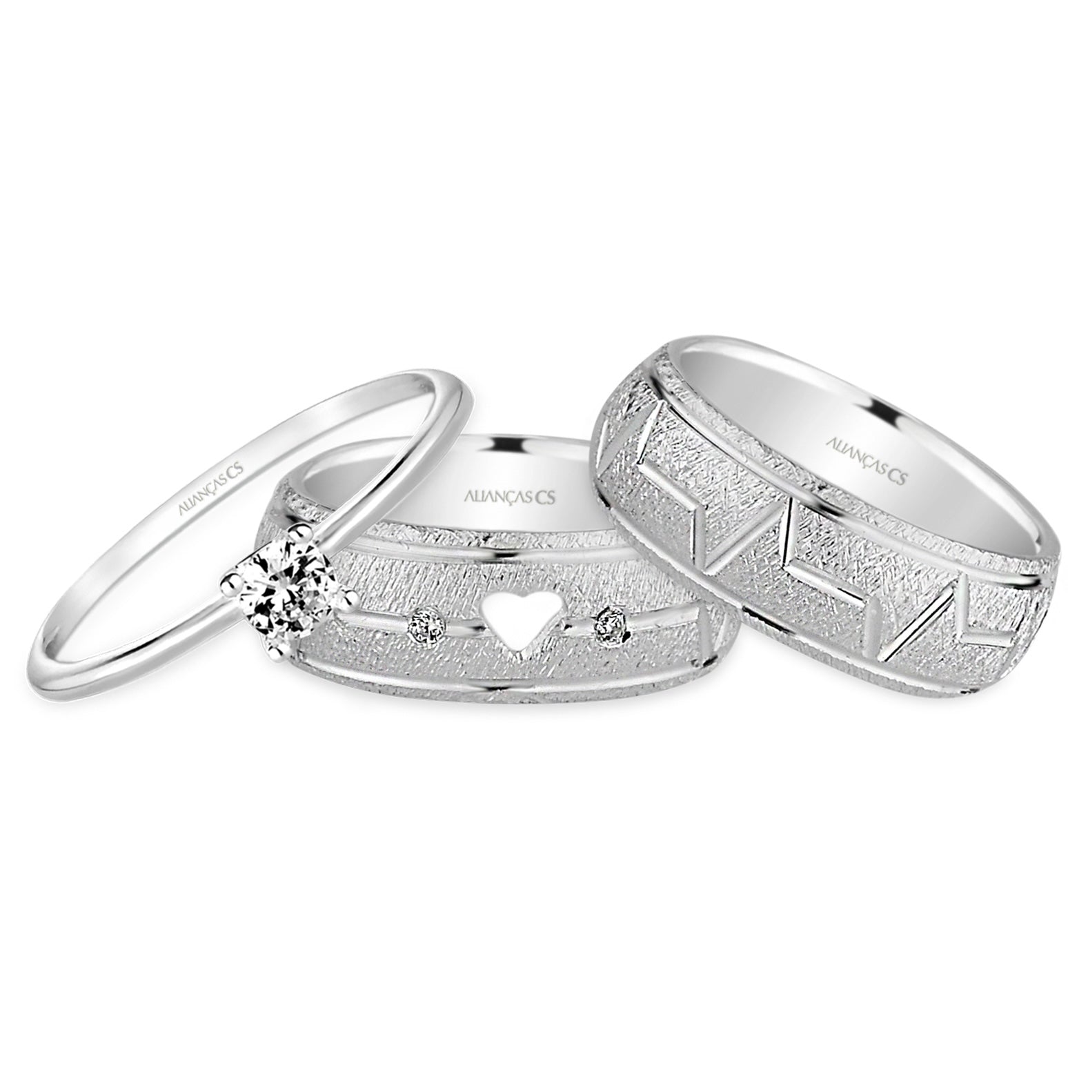 Alianças de Namoro Rustic Love 7mm + Anel solitário Classic (Envio Full)